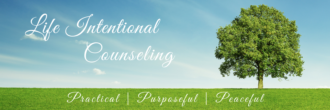 Life Intentional Counseling written on a picture with a tree and a field background